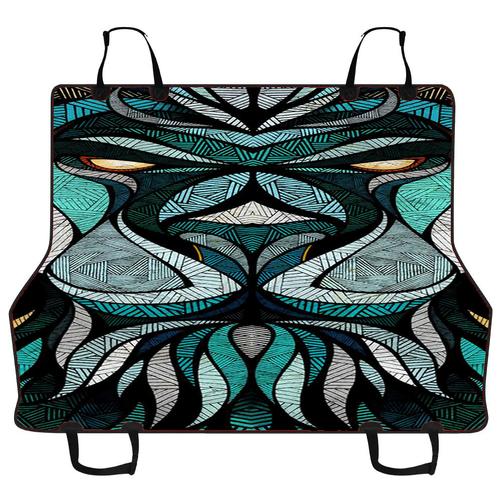 Lion Abstract Art Blue Mosaic Car Pet Seat Cover