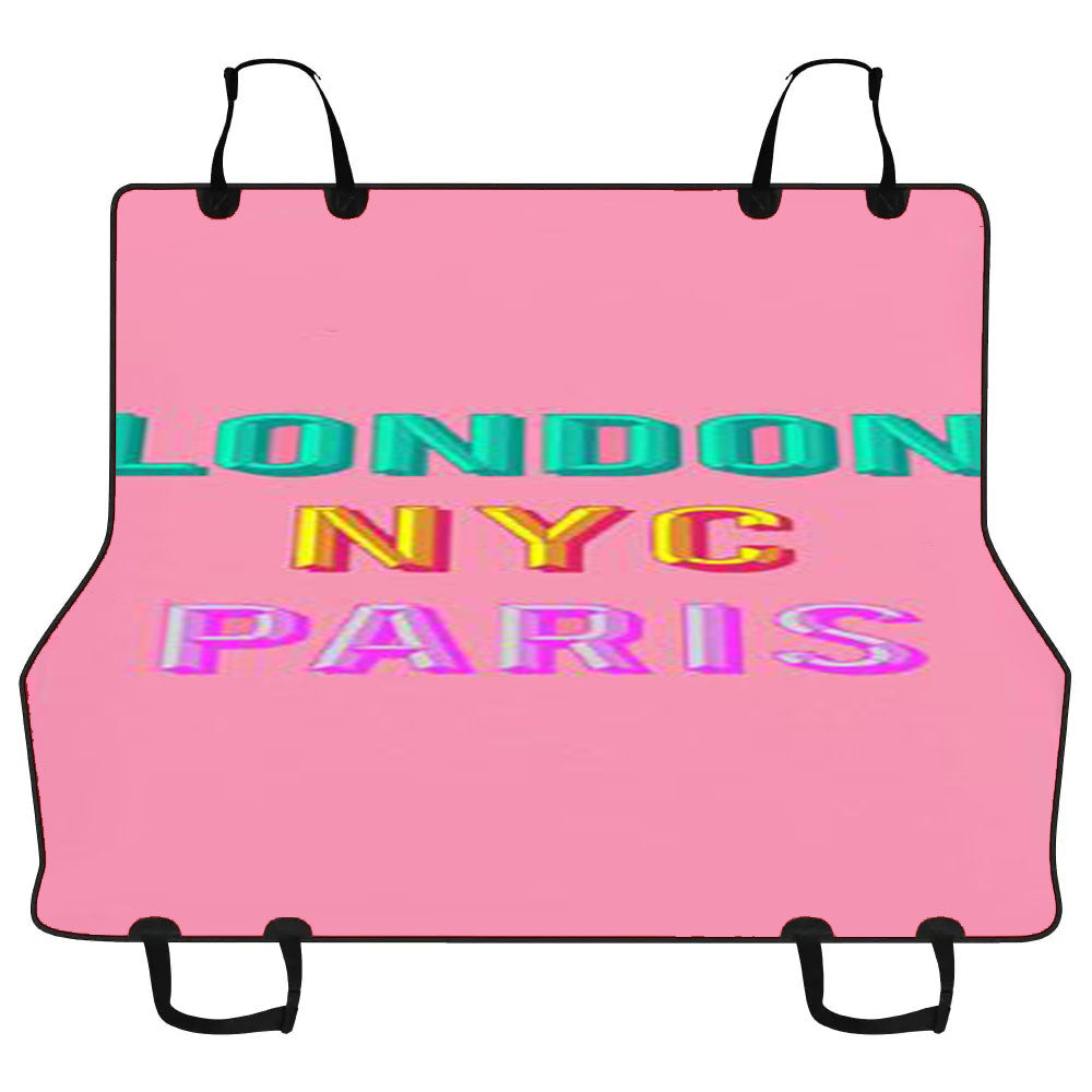 London Nyc Paris Car Pet Seat Cover
