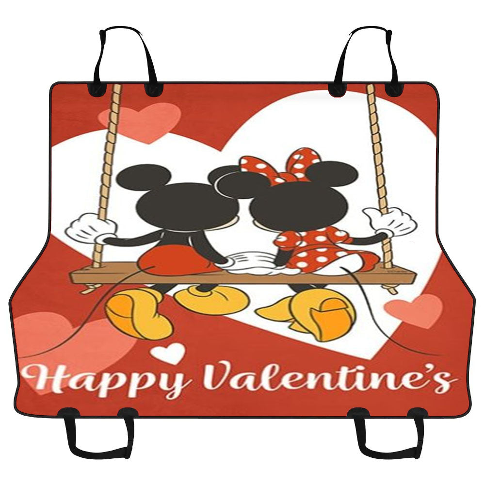 Love Is In Swing Mickey Mouse And Minnie Mouse Car Pet Seat Cover