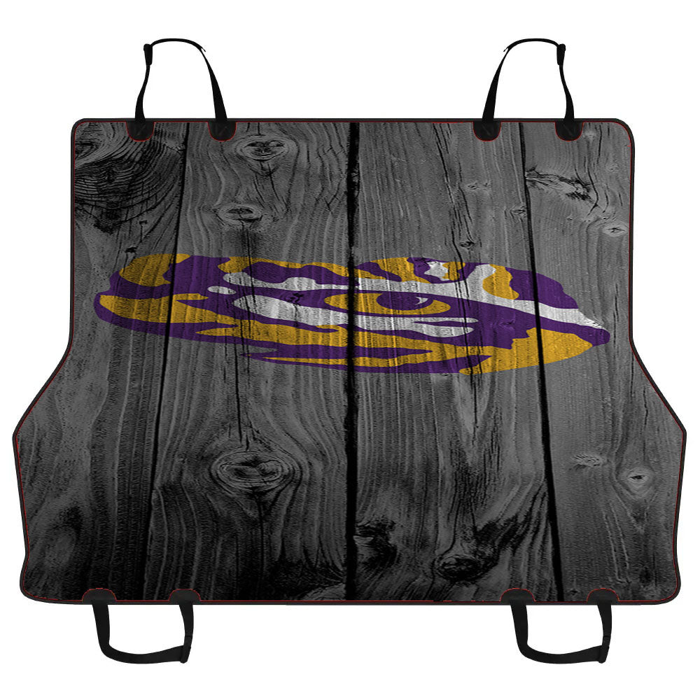 Lsu Tigers Nfl Eye Of The Tiger Logo Dark Wood Wallpaper Car Pet Seat Cover
