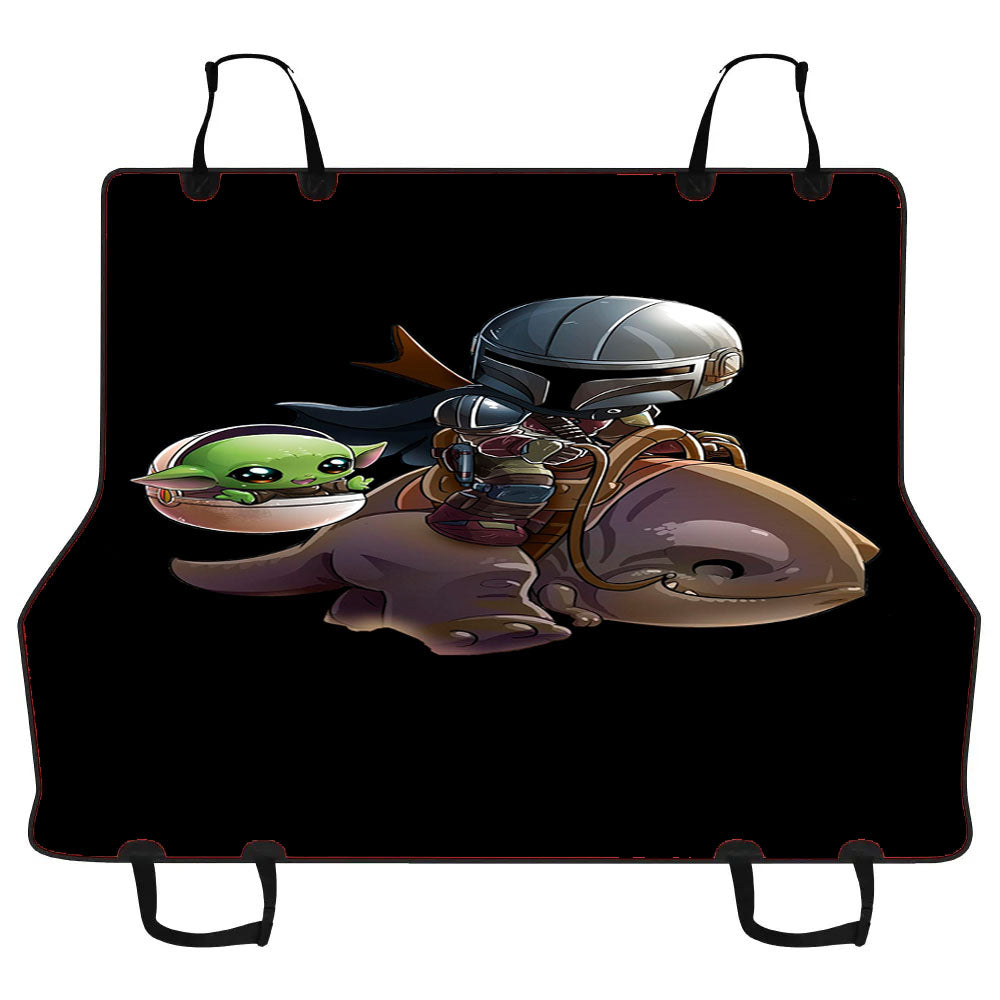 Mandalorian And Baby Yoda Race Car Pet Seat Cover