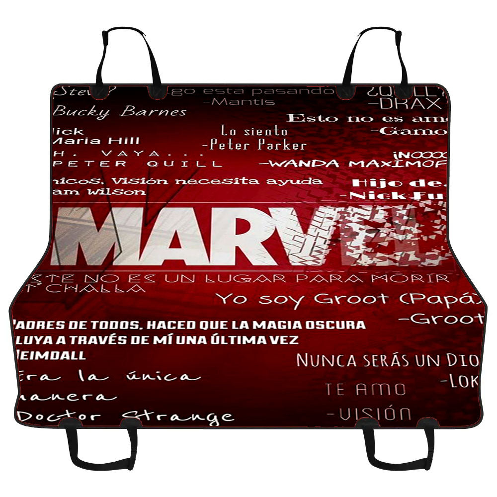 Marvel Emblem Pattern Font Car Pet Seat Cover