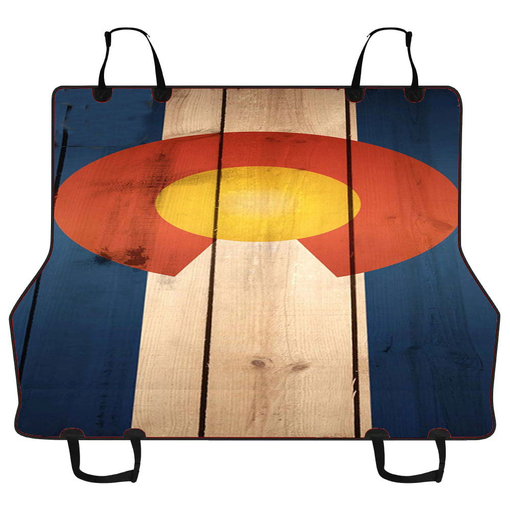 Wood Colorado State Flag Car Pet Seat Cover