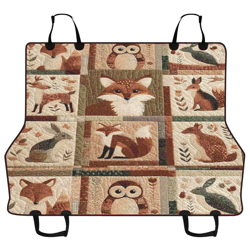 Woodland Critters Patchwork Car Pet Seat Cover