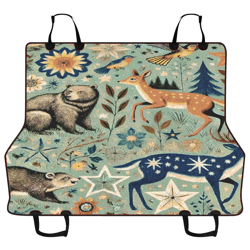 Woodland Whimsy Bear & Doe Car Pet Seat Cover