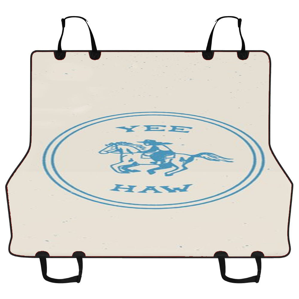 Yee Haw In Blue Car Pet Seat Cover