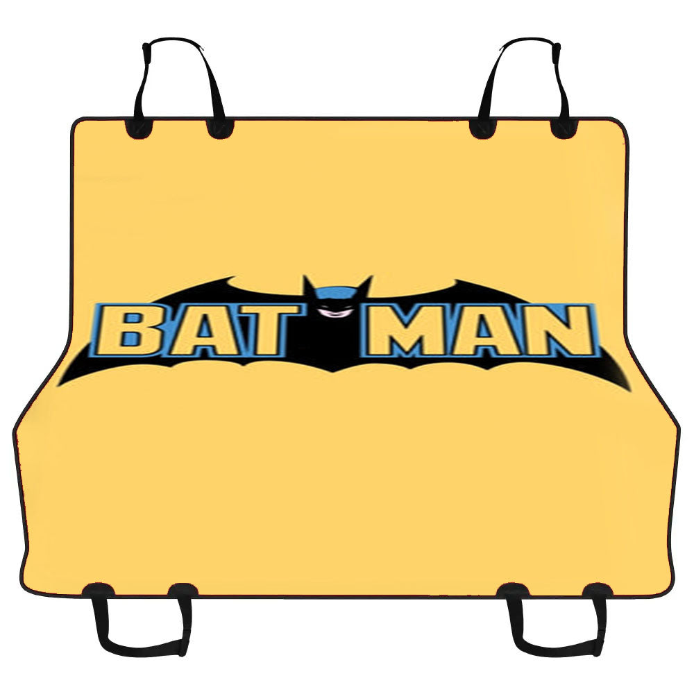 Yellow Bat Superhero Logo Car Pet Seat Cover