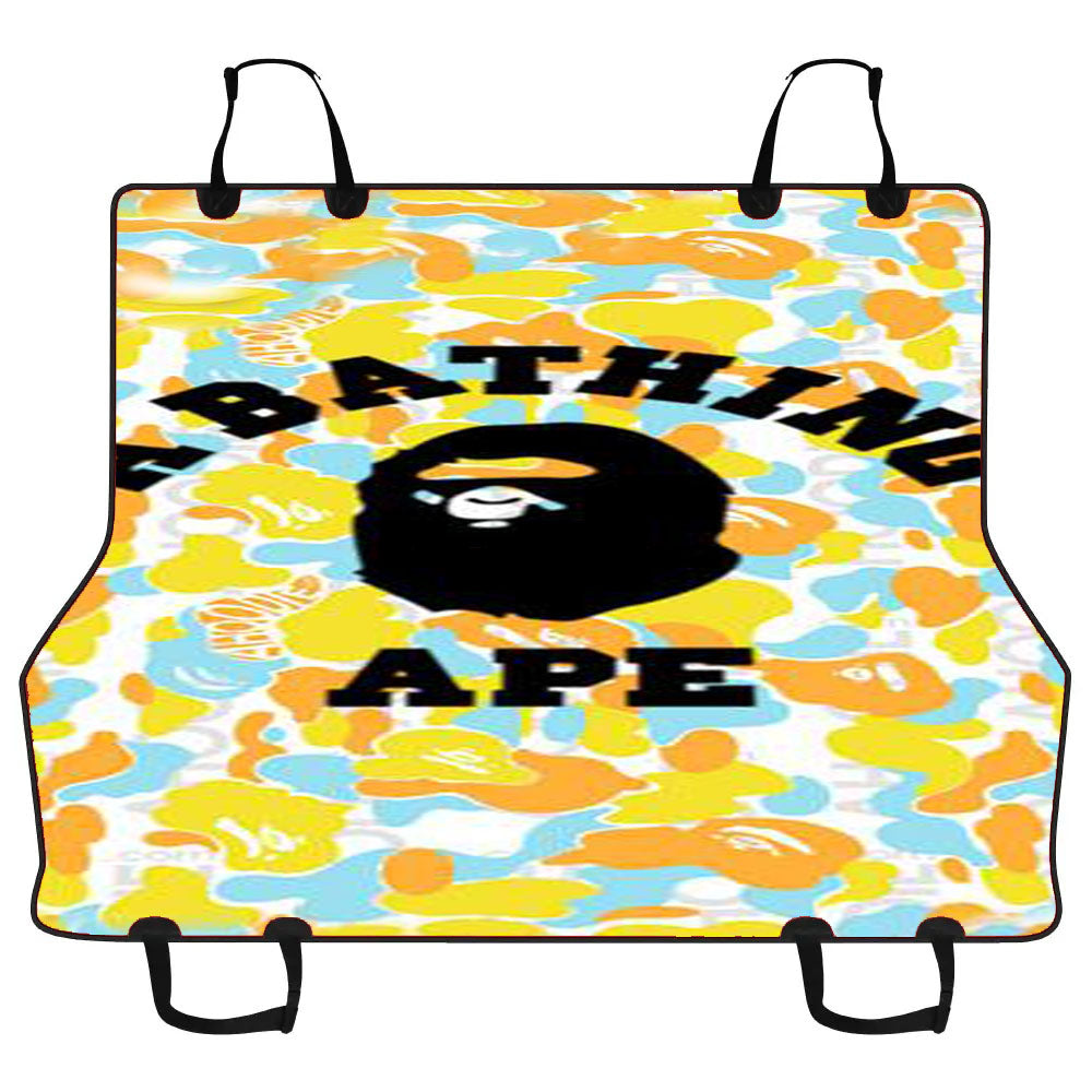 Yellow Camo Bape Car Pet Seat Cover