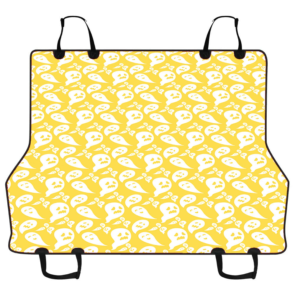 Yellow Ghosts Pattern Halloween Car Pet Seat Cover