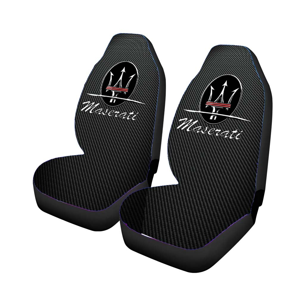 Maserati Logo Carbon Fiber Car Seat Covers