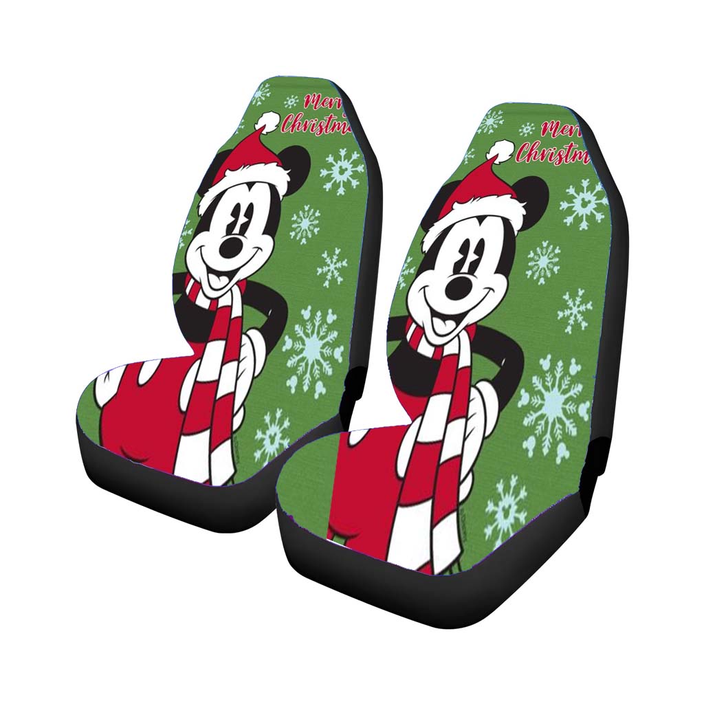 Merry Christmas Mickey Car Front Seat Covers