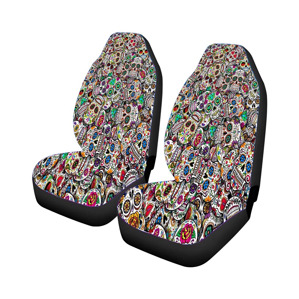 Mexican Sugar Skulls Grateful Dead Car Front Seat Covers
