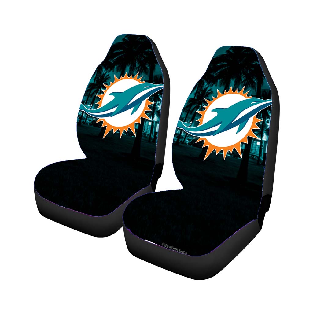 Miami Dolphins Emblem Car Front Seat Covers