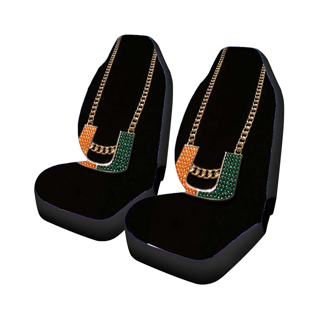 Miami Hurricanes Turnover Chain Car Seat Cover Waterproof Protection