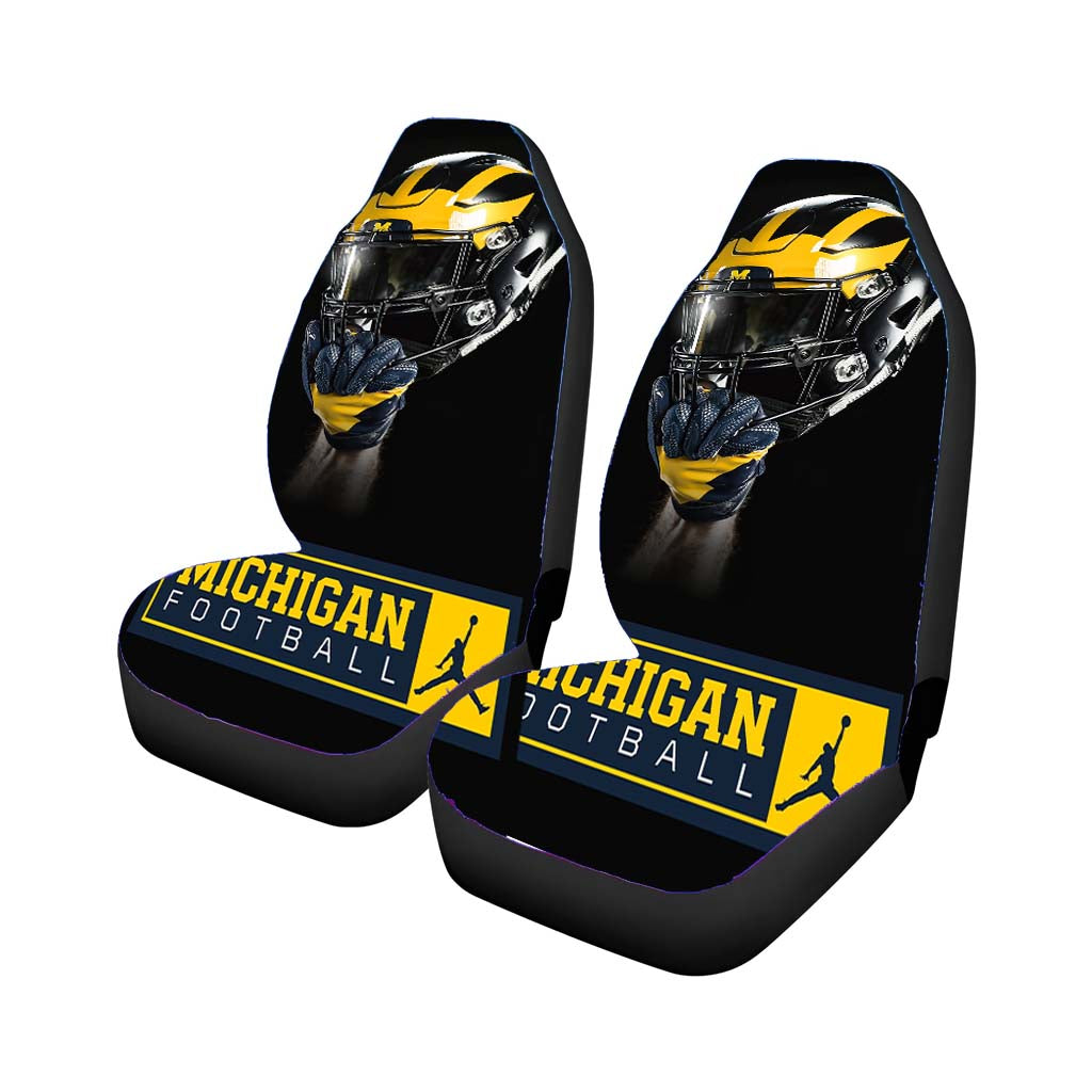 Michigan Wolverine Helmet Football Car Front Seat Covers