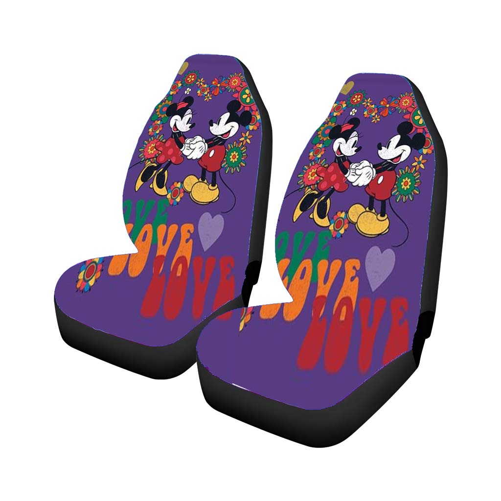 Mickey & Minnie Retro Love Car Front Seat Covers