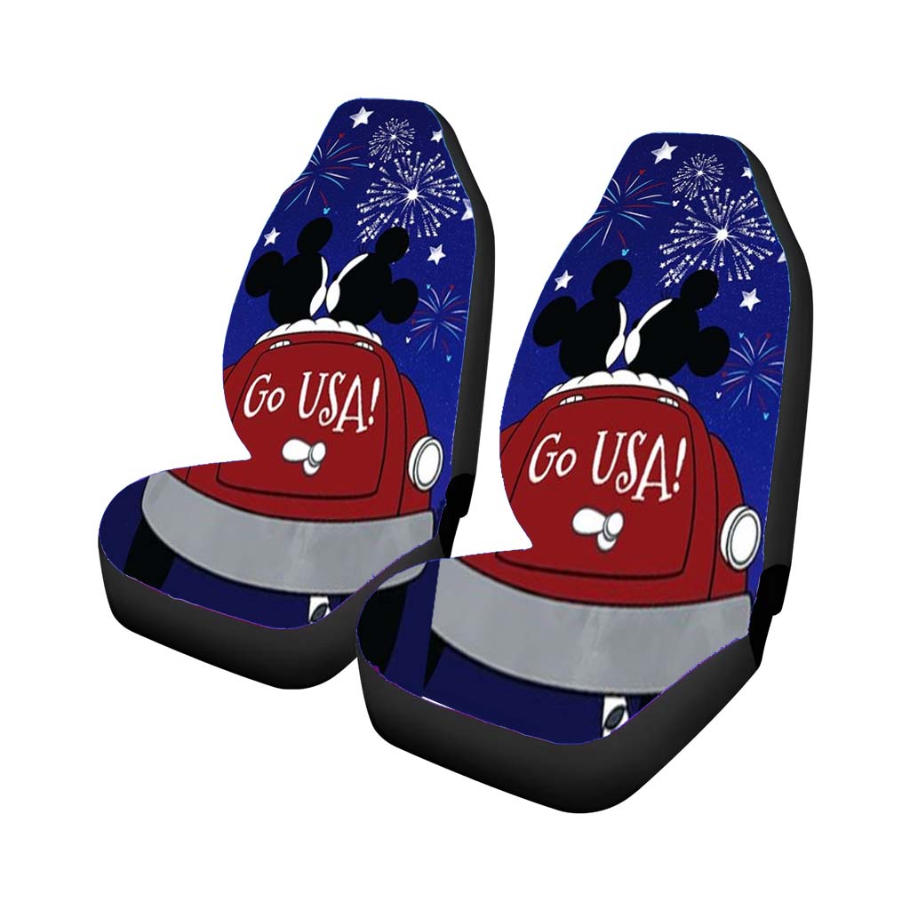 Mickey And Minnie Fireworks Car Front Seat Covers