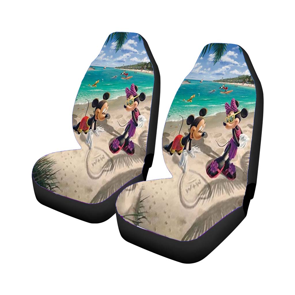 Mickey And Minnie In Florida Car Front Seat Covers
