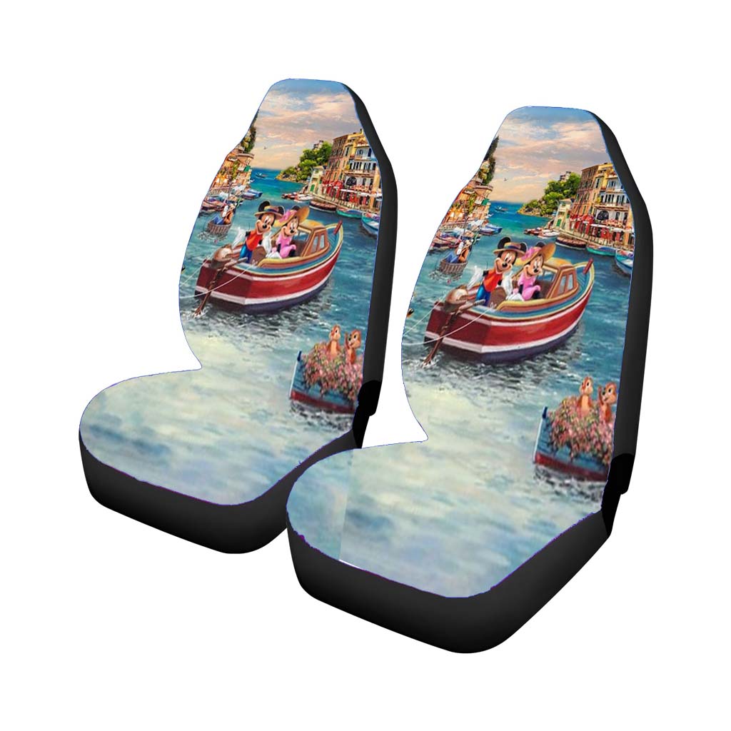 Mickey And Minnie In Italy Car Front Seat Covers