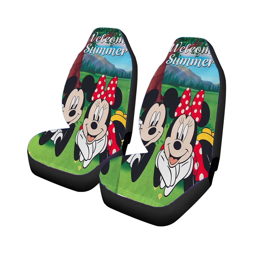 Mickey And Minnie Summer Welcome Car Front Seat Covers