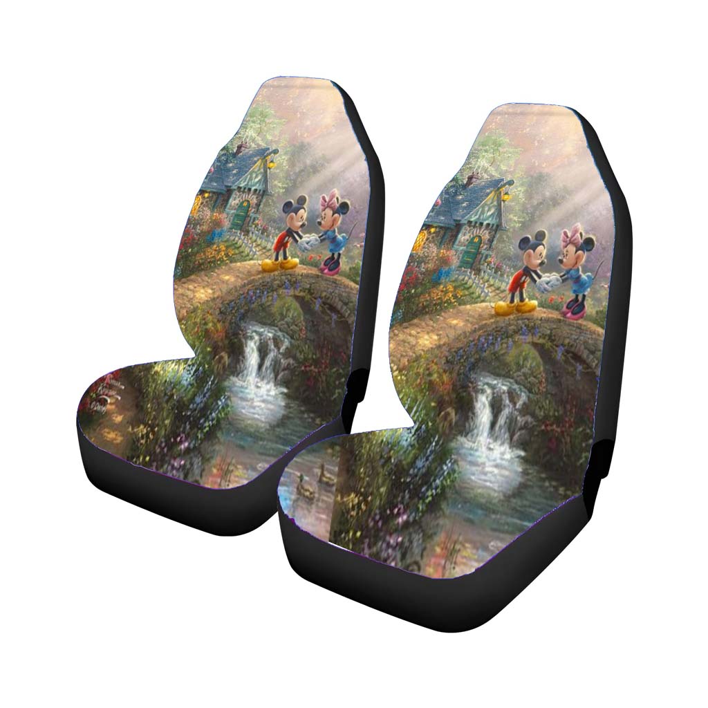 Mickey And Minnie Sweetheart Bridge Car Front Seat Covers