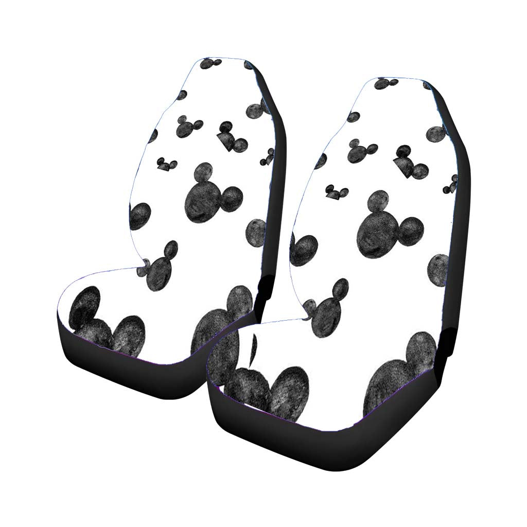 Mickey Mouse Head Pattern Silhouette Car Front Seat Covers