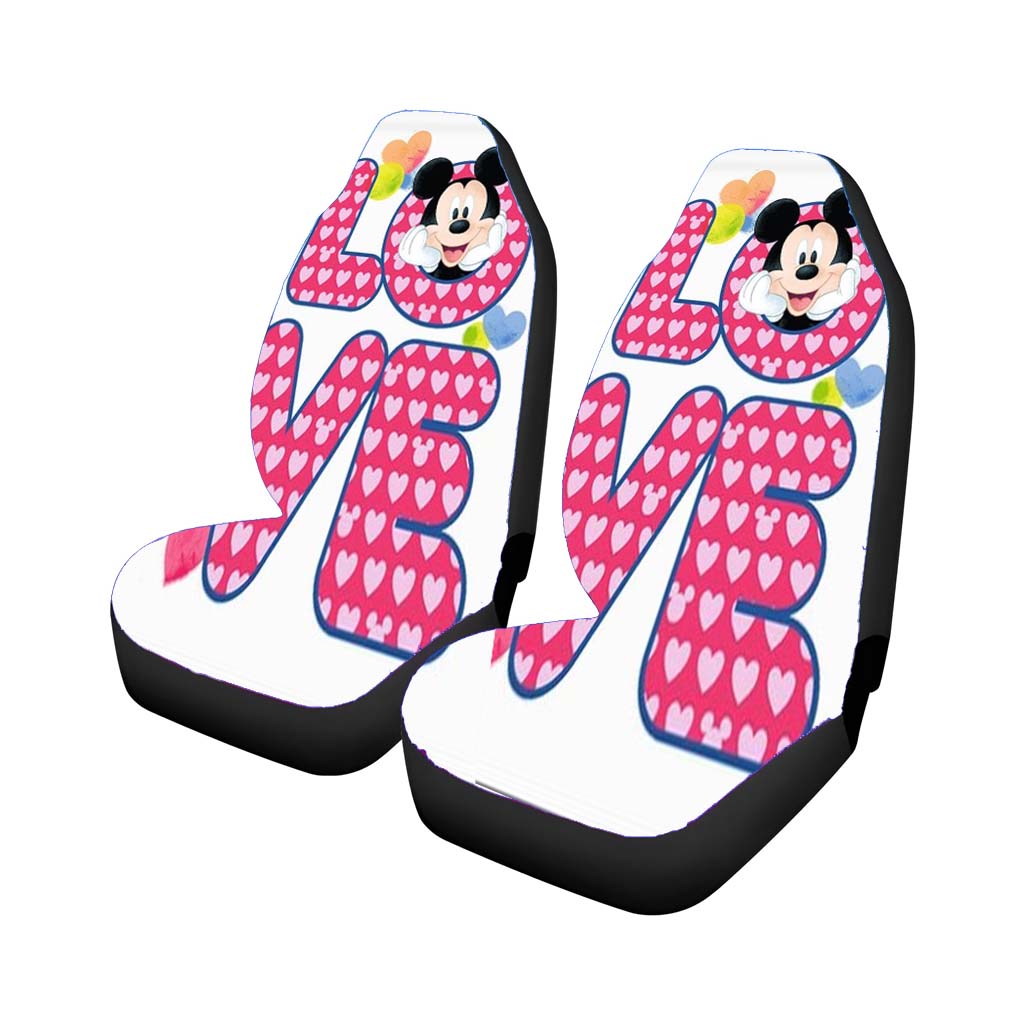Mickey Mouse Love Car Front Seat Covers
