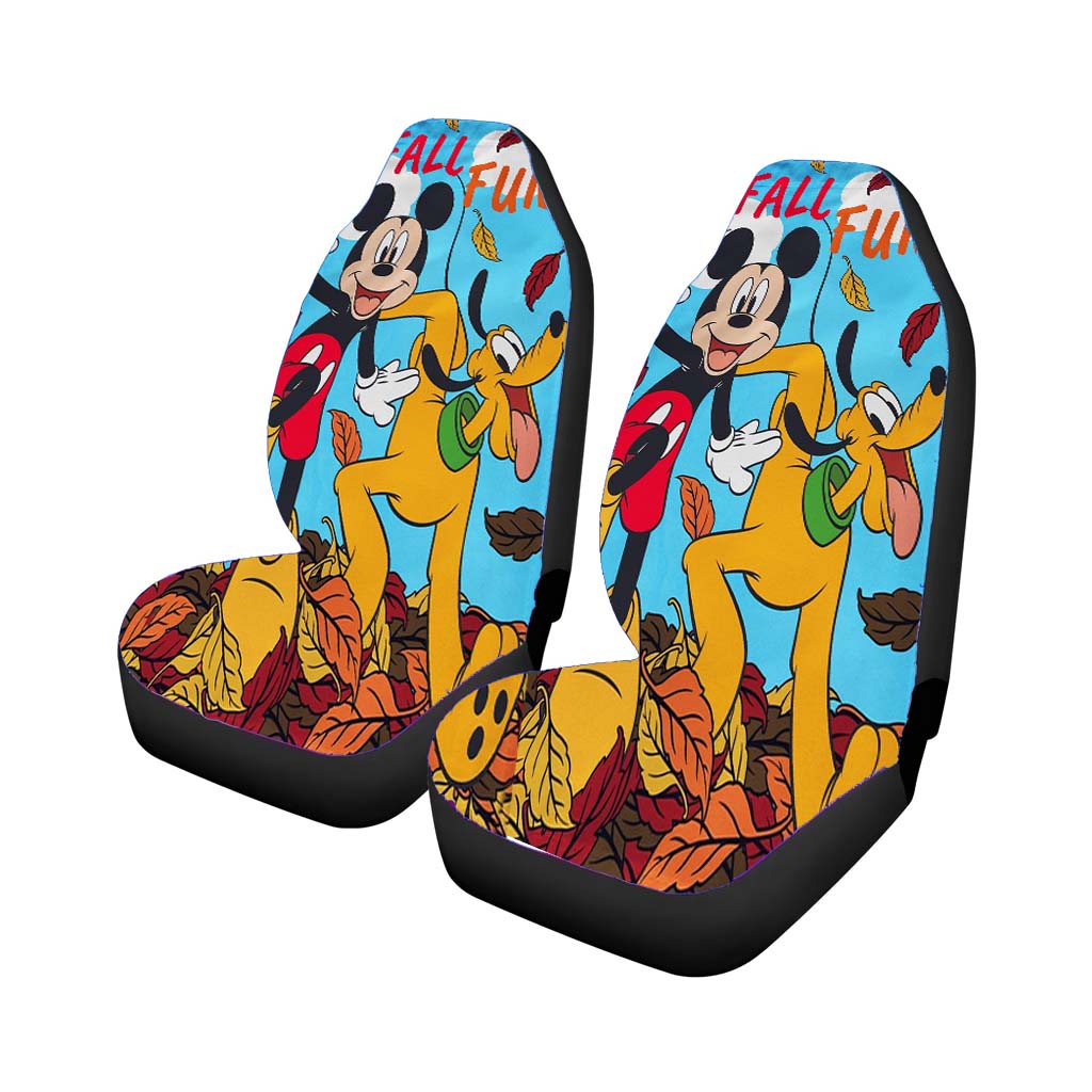 Mickey Pluto Fall Car Front Seat Covers
