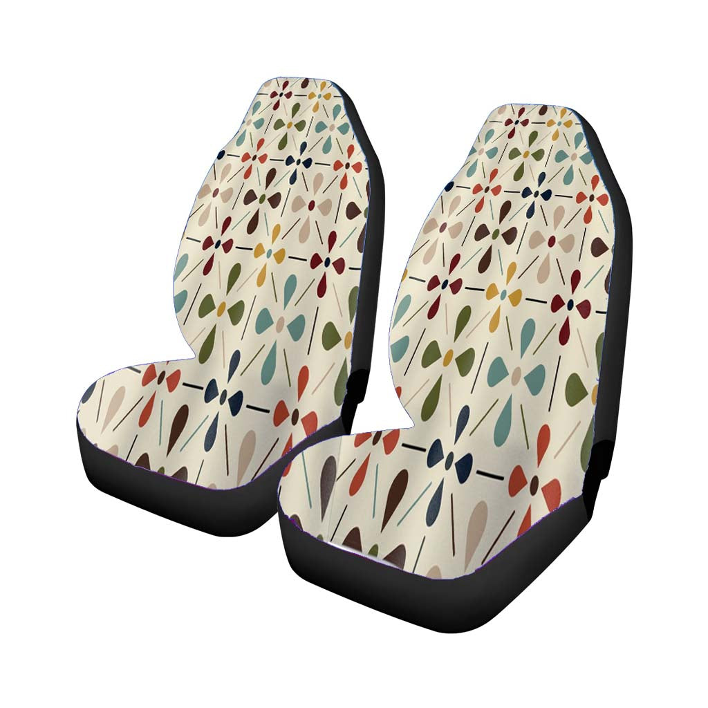 Mid Century Modern Retro Geometric Car Front Seat Covers