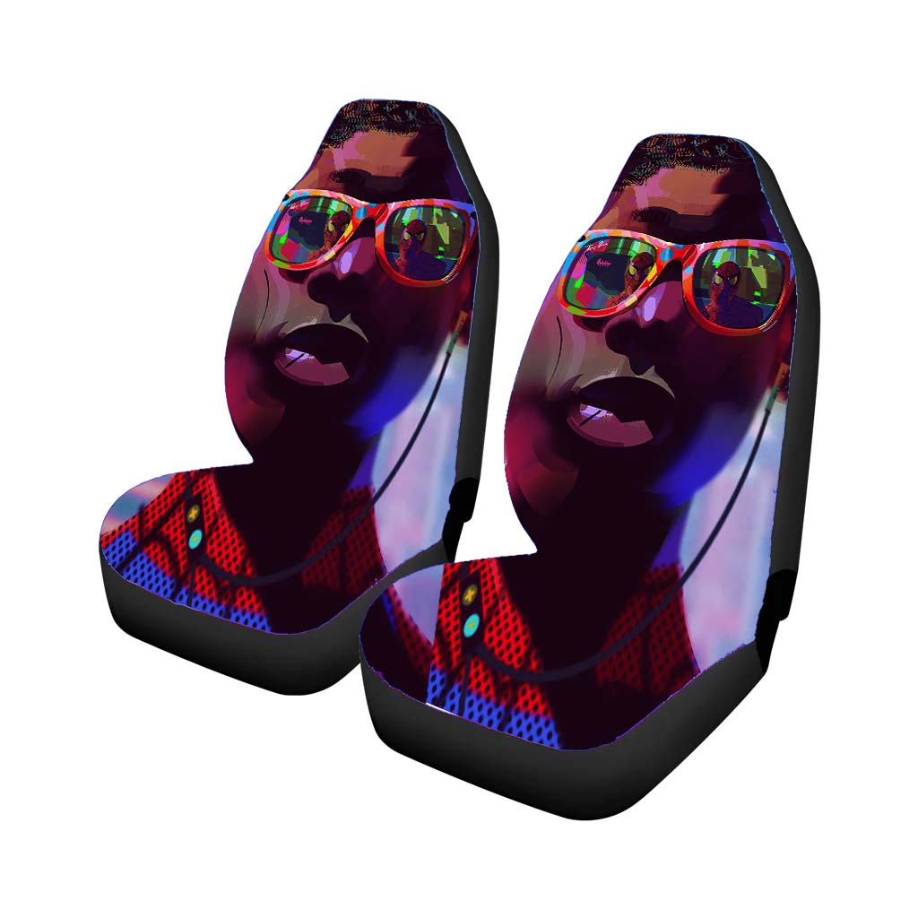 Miles Morales Sunglasses Spiderman Into The Spider Verse Aesthetics Car Front Seat Covers
