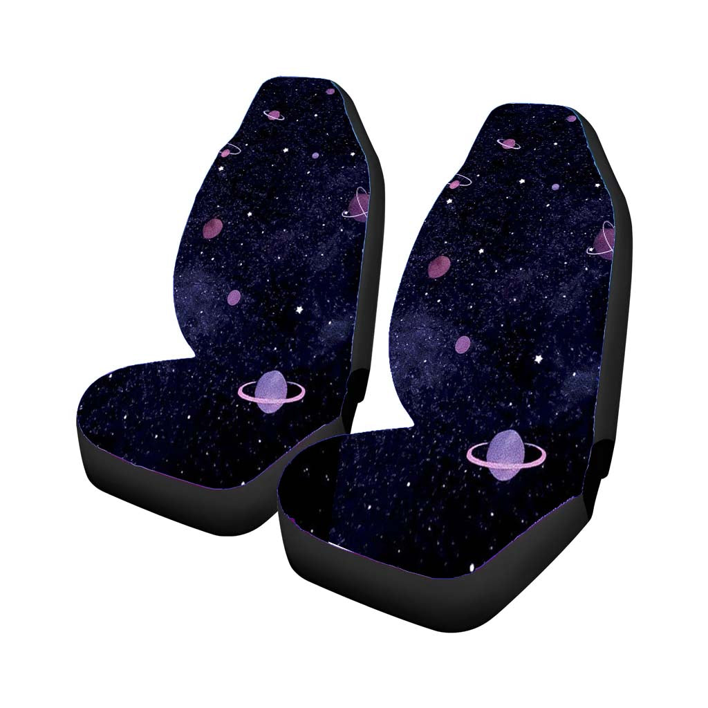 Milky White Galaxy Pattern Car Front Seat Covers