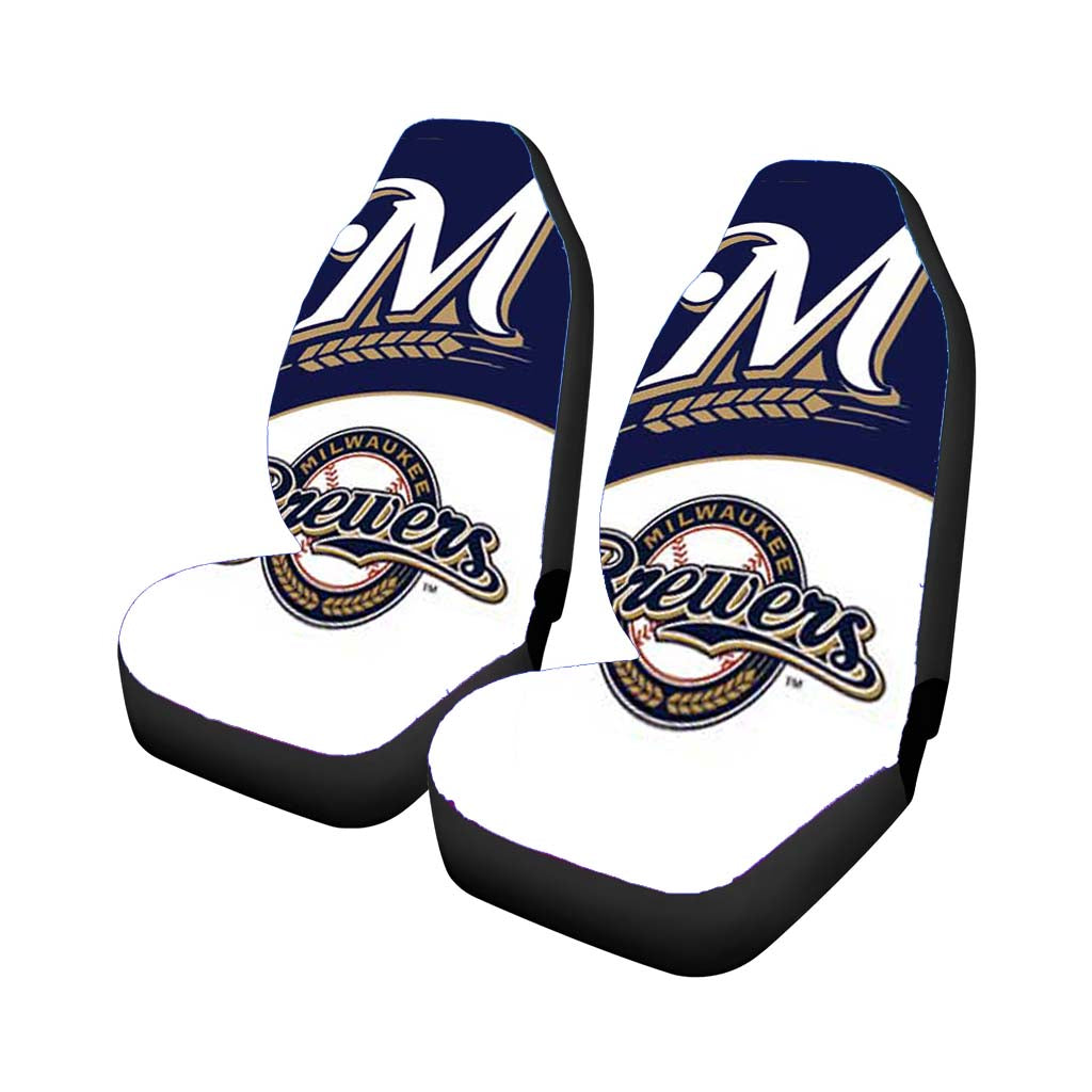Milwaukee Brewers Blue Wht Car Seat Covers