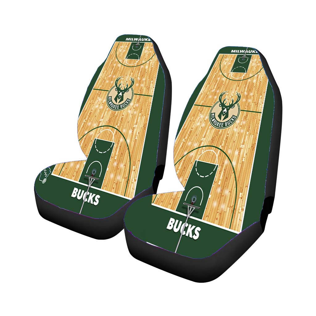 Milwaukee Bucks Basketball Court Car Seat Covers
