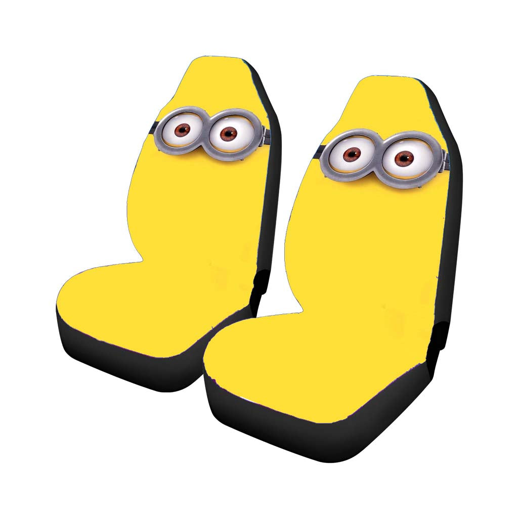 Minion Eyeglasses Car Front Seat Covers