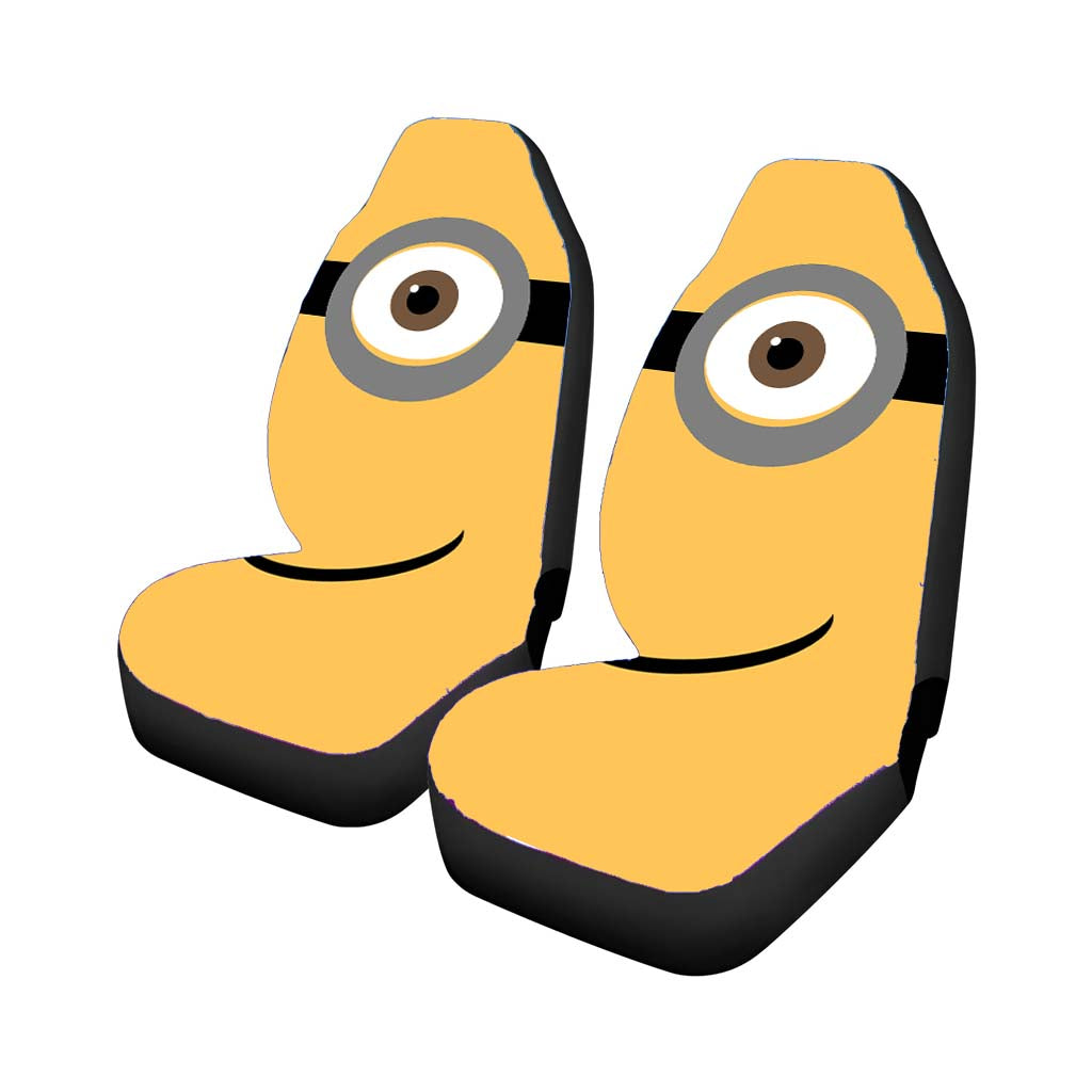 Minion Flat Eye Car Front Seat Covers