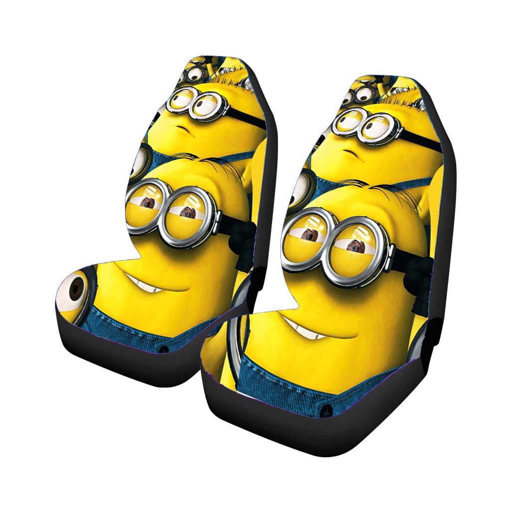 Minion Pattern Funny Car Front Seat Covers