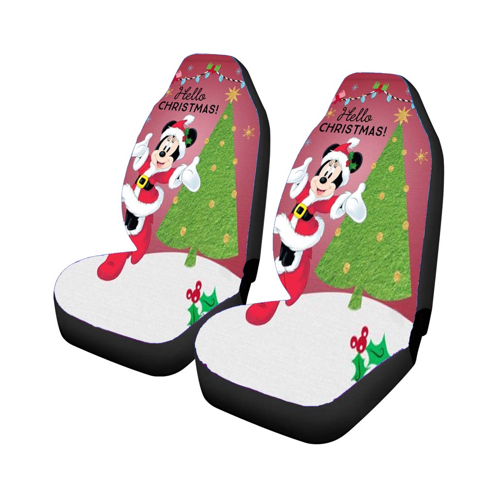 Minnie Hello Christmas Car Front Seat Covers