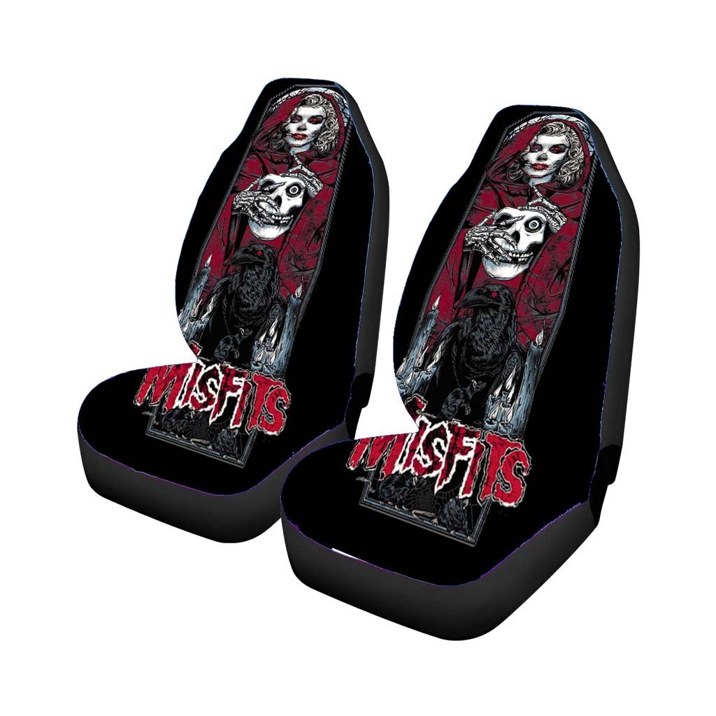Misfits Skull Zombie Marilyn Monroe And Crow Car Front Seat Covers