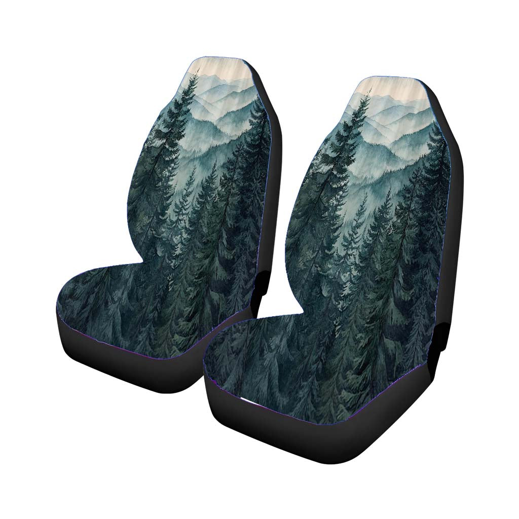 Misty Mountain Forest Car Front Seat Covers