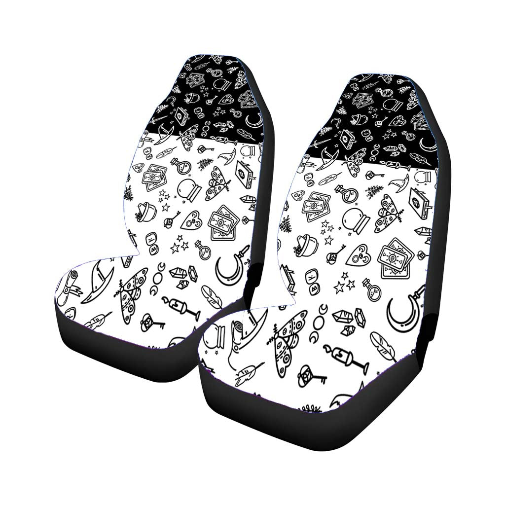 Modern Witch Pattern Car Front Seat Covers