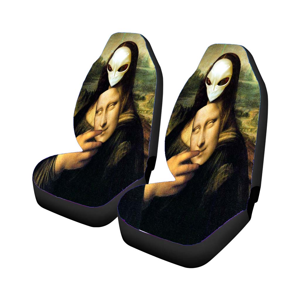 Mona Lisa Alien Car Front Seat Covers