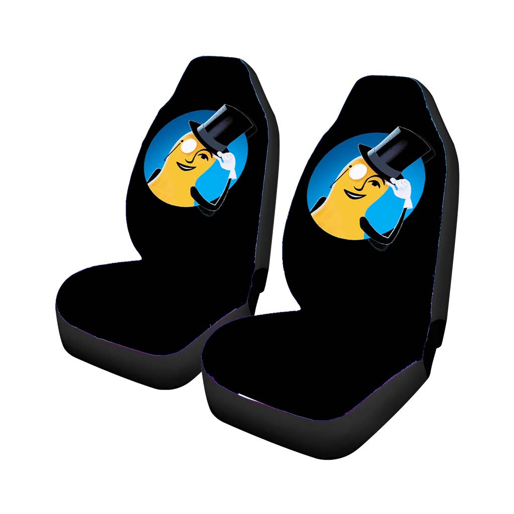 Mr Peanuts Cartoon On Black Car Seat Cover Waterproof Protection