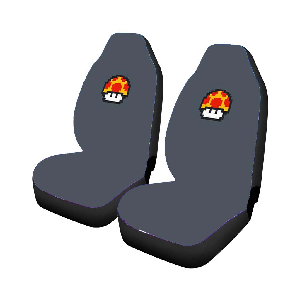 Mushroom Pixel Car Front Seat Covers