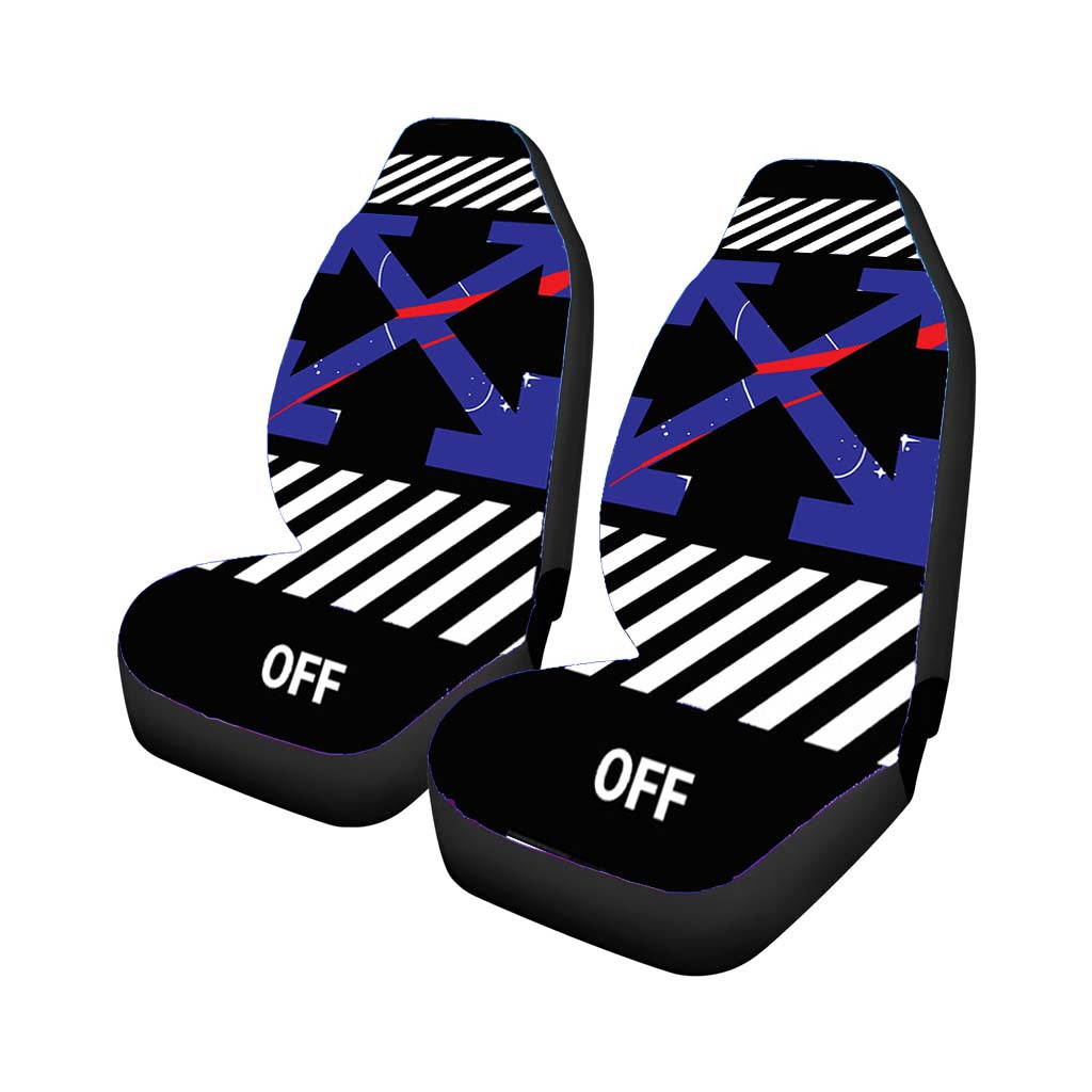 Nasa Off White Car Front Seat Covers