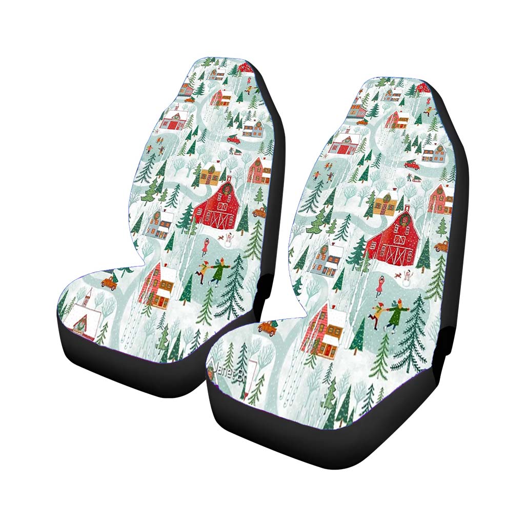New England Christmas Car Front Seat Covers