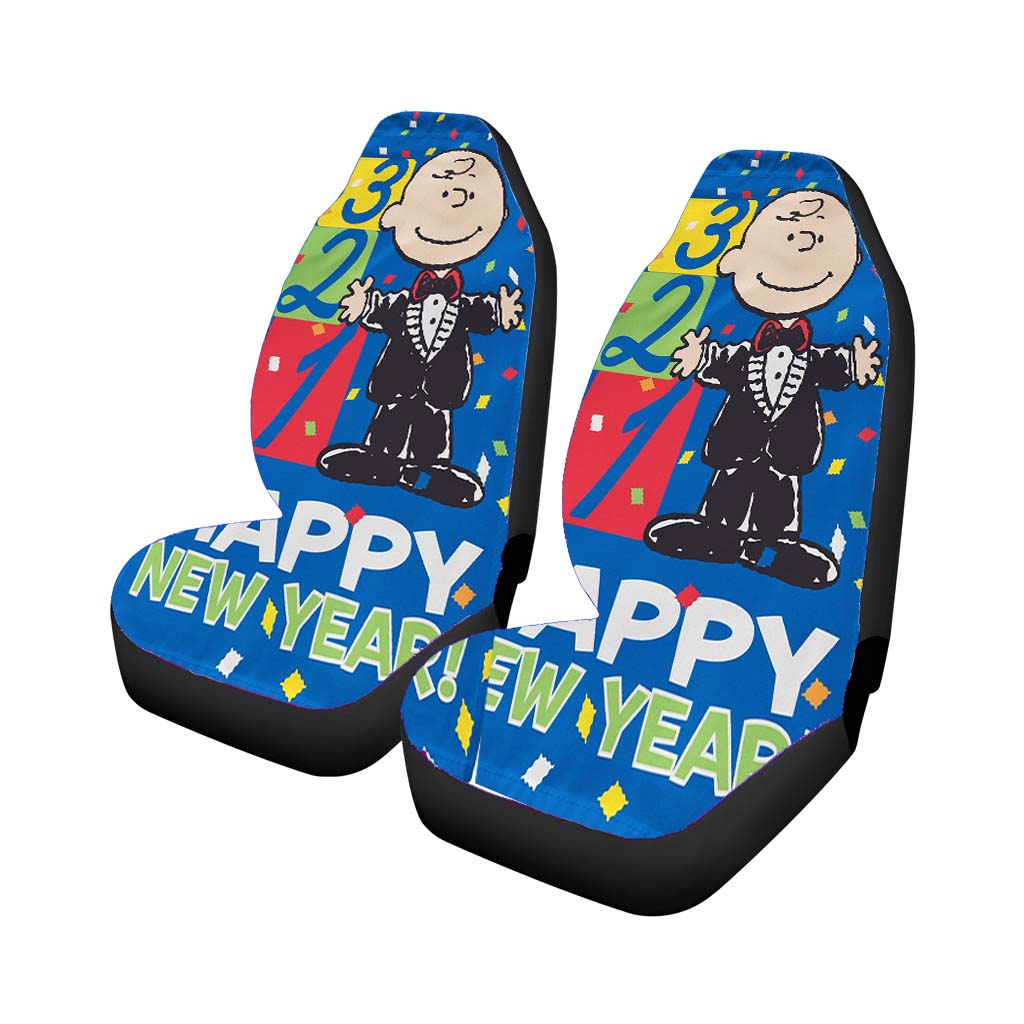 New Years Charlie Brown Car Front Seat Covers