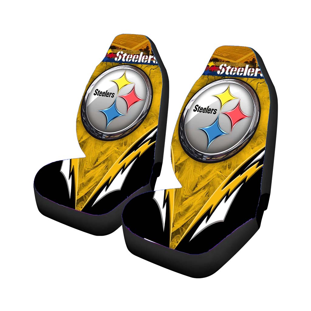 Nfl Pittsburgh Steelers Multicolor Art Images Car Seat Cover Waterproof Protection