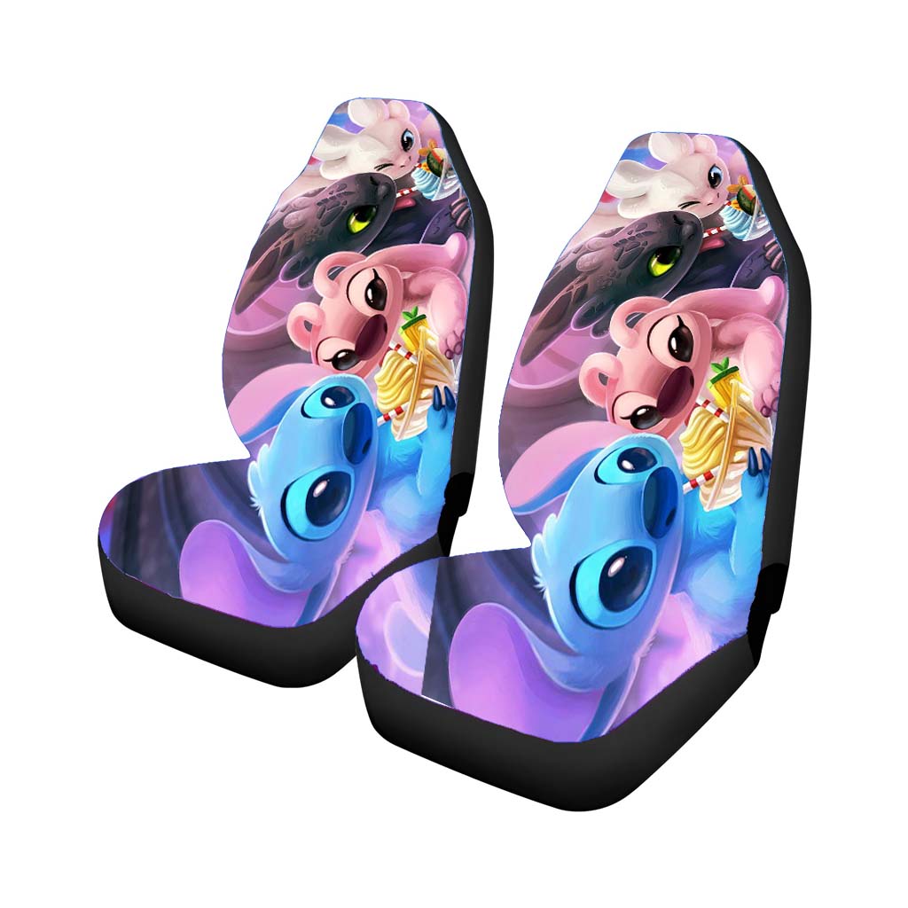 Night Fury Light Fury Stitch Angel Cute Lovely Car Front Seat Covers