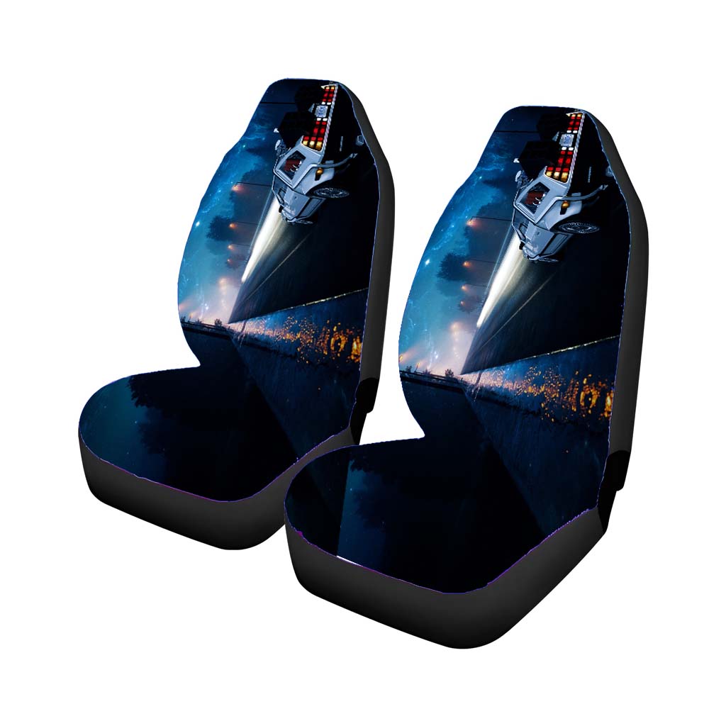 Night On Time Machine Back To The Future Car Car Front Seat Covers