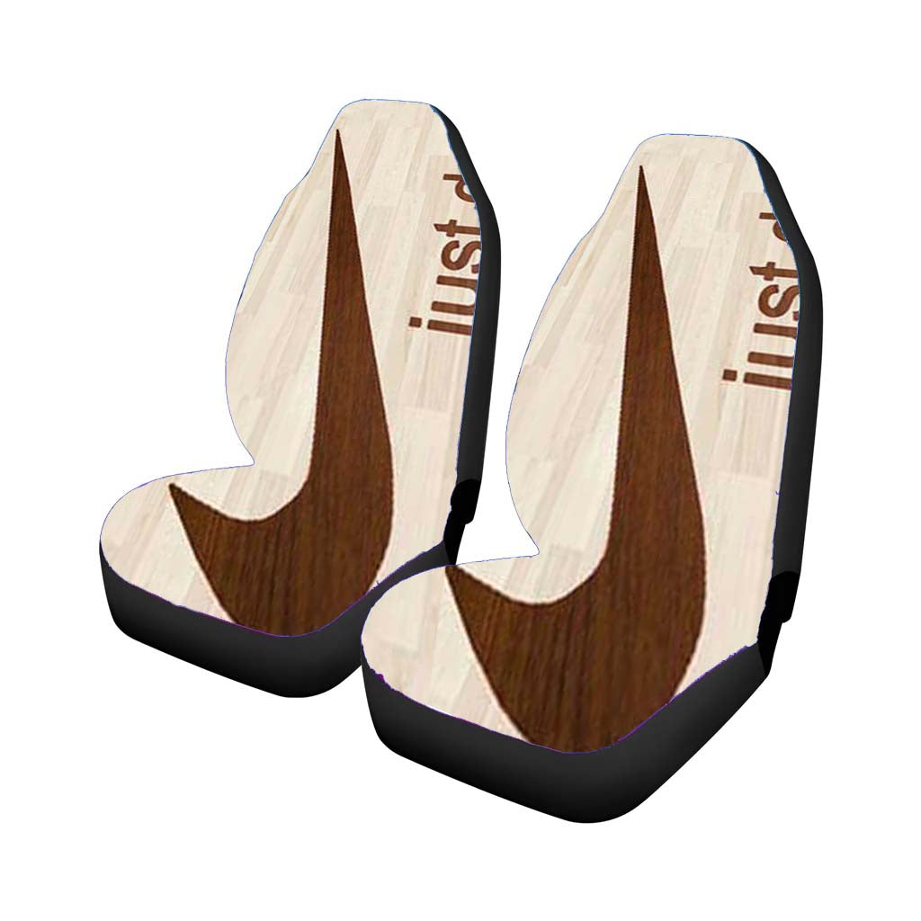 Nike Logo Wooden 2 Car Front Seat Covers
